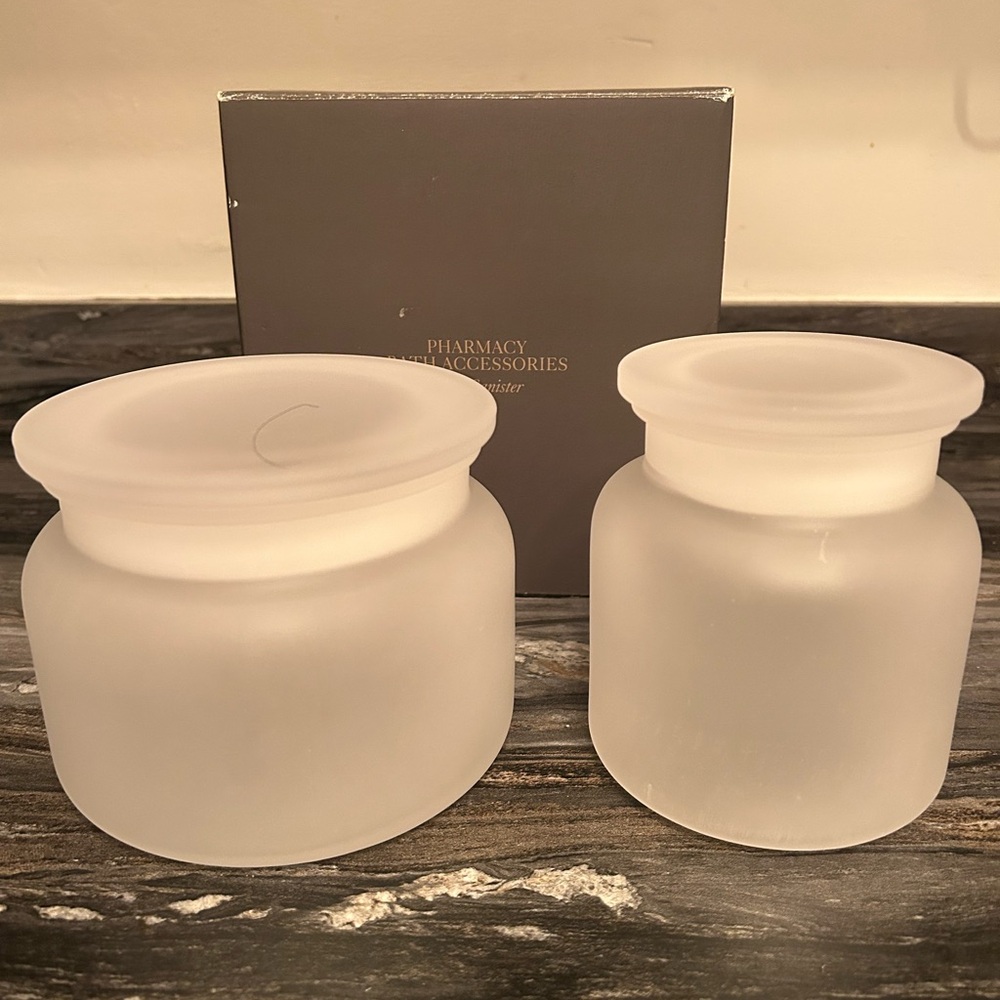 Restoration Hardware Frosted Glass Apothecary Canisters